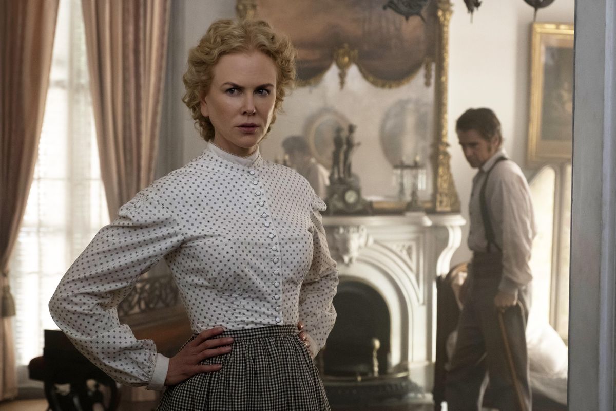 Nicole Kidman, left, and Colin Farrell in a scene from “The Beguiled.” (Ben Rothstein/Focus Features)