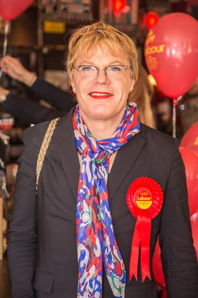 Eddie Izzard at a Labour Party rally in 2015. Izzard will take to the comedy stage at the First Interstate Center for the Arts this weekend.  (Courtesy)