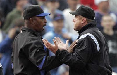 Mets manager Willie Randolph argues with umpire Bruce Dreckman in fifth inning. Associated Press
(Associated Press / The Spokesman-Review)