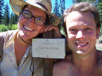 
Katherine Cook and Rob Robicheaux pose as they enter the Cascades Range in southern California during their Pacific Crest Trail through-hike. 
 (The Spokesman-Review)