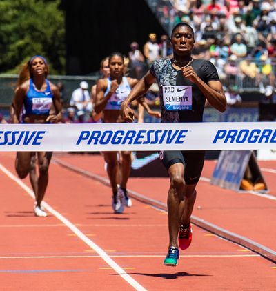 Caster Semenya wins the women’s 800 Meters during the Nike Prefontaine Classic on June 30, 2019, at Stanford University.  (Tribune News Service)