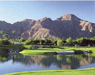 
No. 17 at The Golf Resort at Indiana Wells, Calif., is one of the signatures holes in the desert southwest.
 (Associated Press / The Spokesman-Review)