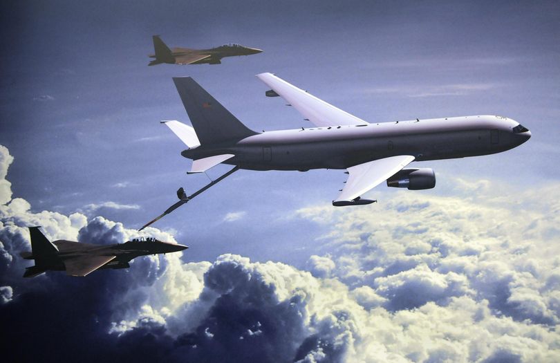 An illustration of KC-46A tanker. (COURTESY OF FAIRCHILD AIRFORCE BASE)