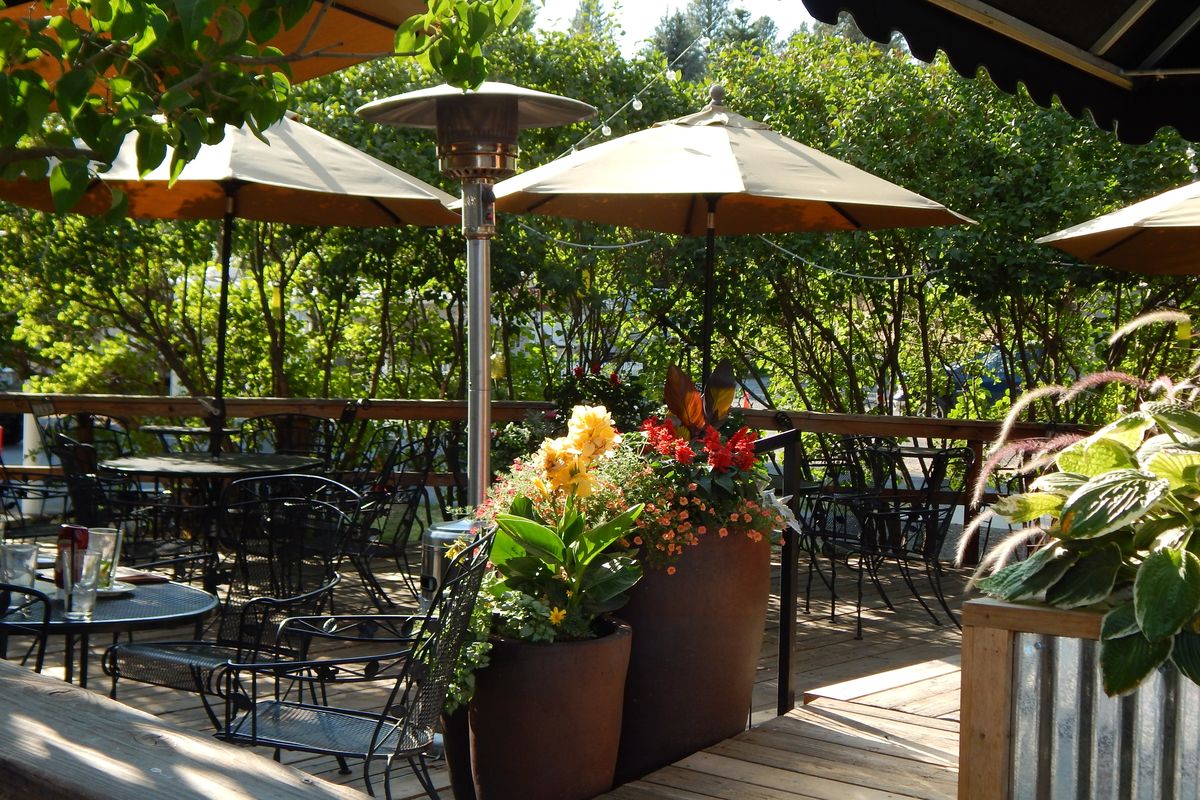 The patio at the Bistro at Williams Lake lets diners enjoy their meals alfresco.