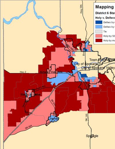 Election night totals for the 6th District House race between Jeff Holy and Dennis Dellwo (Jim Camden)