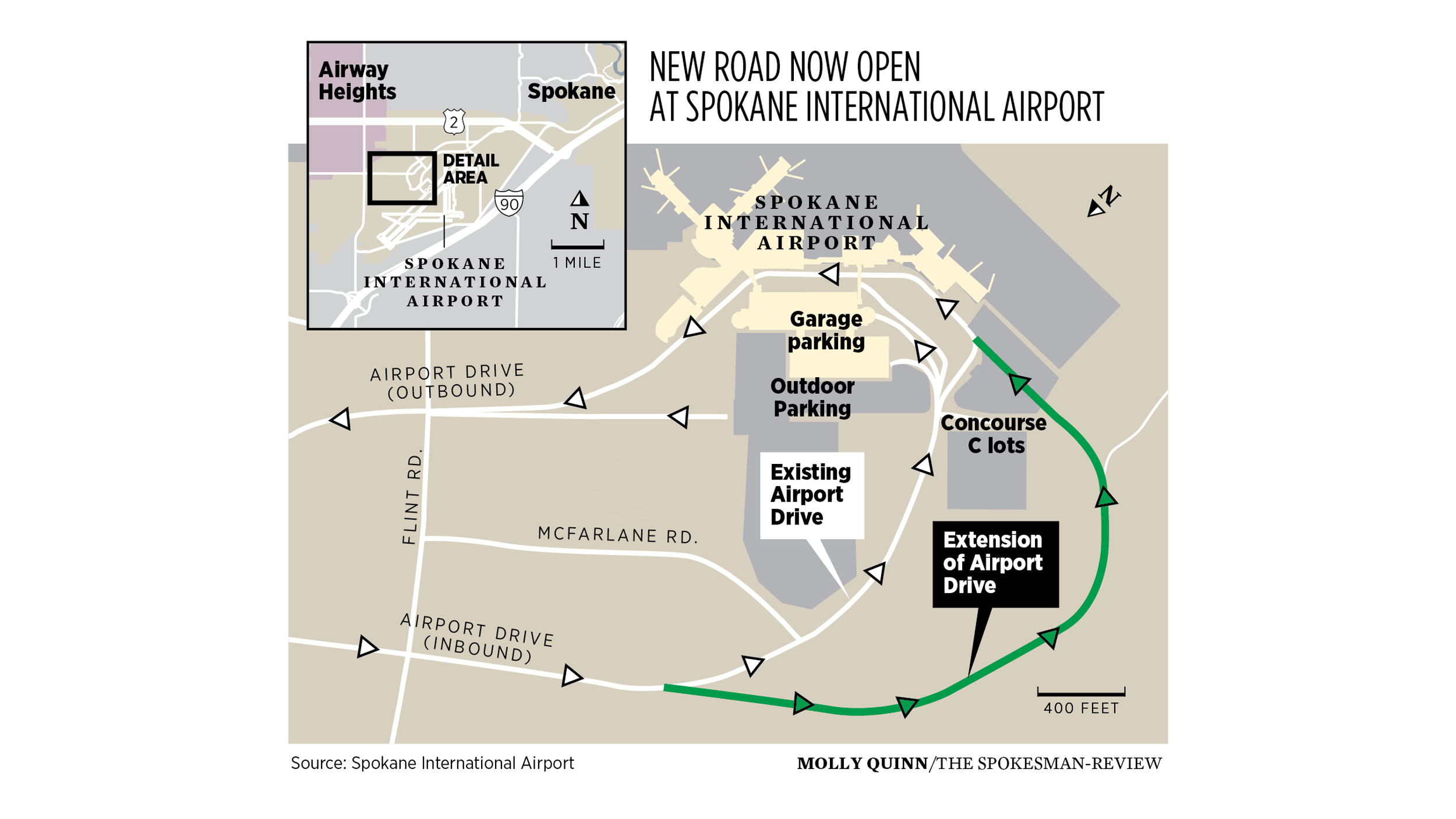 Airport Drive extension opens Tuesday, changing traffic pattern for ...