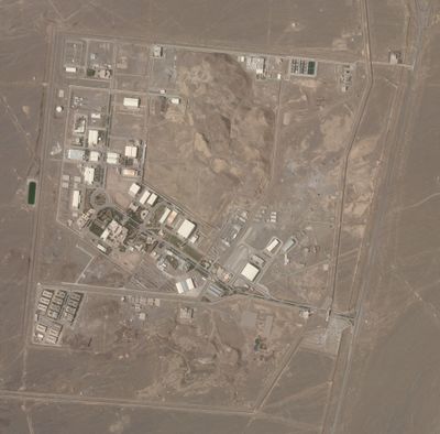 This satellite photo from Planet Labs Inc. shows Iran's Natanz nuclear facility on Wednesday, April 7, 2021. Iran's Natanz nuclear site suffered a problem Sunday, April 11, involving its electrical distribution grid just hours after starting up new advanced centrifuges that more quickly enrich uranium, state TV reported. It was the latest incident to strike one of Tehran's most-secured sites amid negotiations over the tattered atomic accord with world powers. (Planet Labs Inc.)