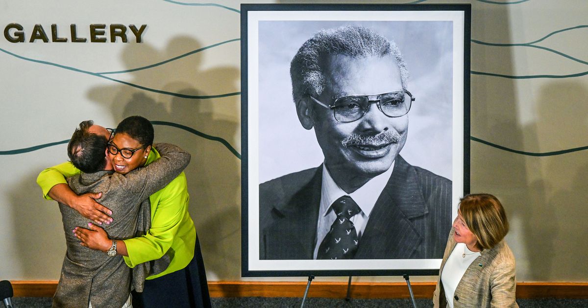 Portrait of Spokane’s first black mayor unveiled in art gallery bearing his name