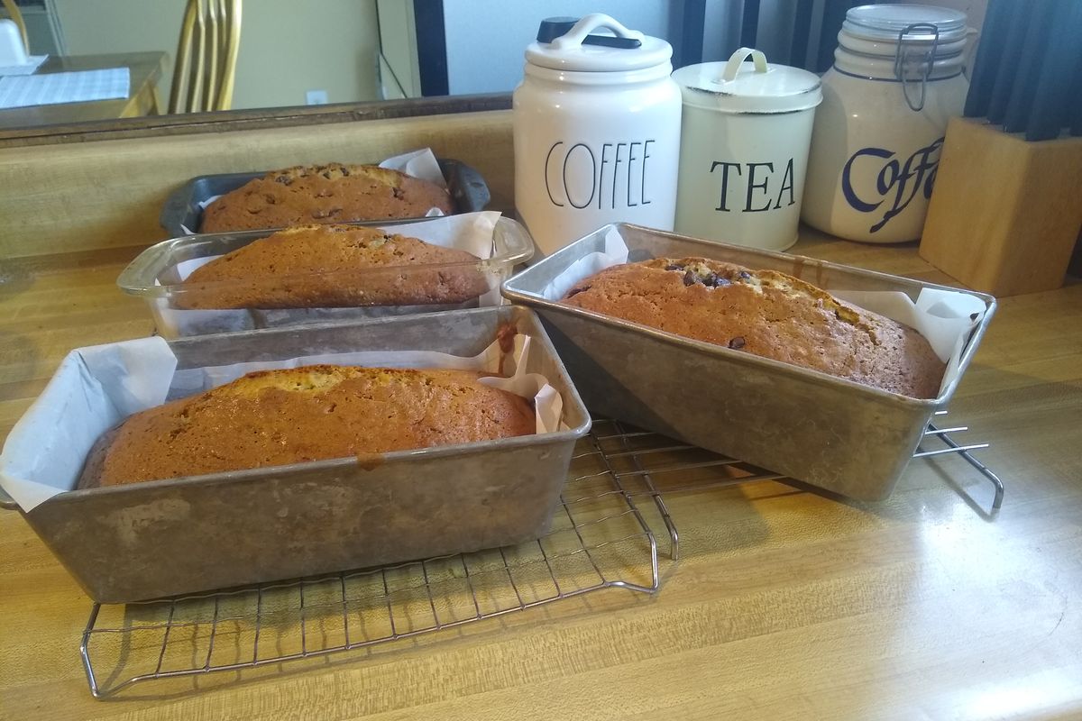 Chocolate chip-orange zucchini bread is one of three recipes made from Zebadiah Zucchini, who weighed in at 7 pounds, 1 ounce. this summer in Cindy Hval’s garden.  (Cindy Hval/For The Spokesman-Review)
