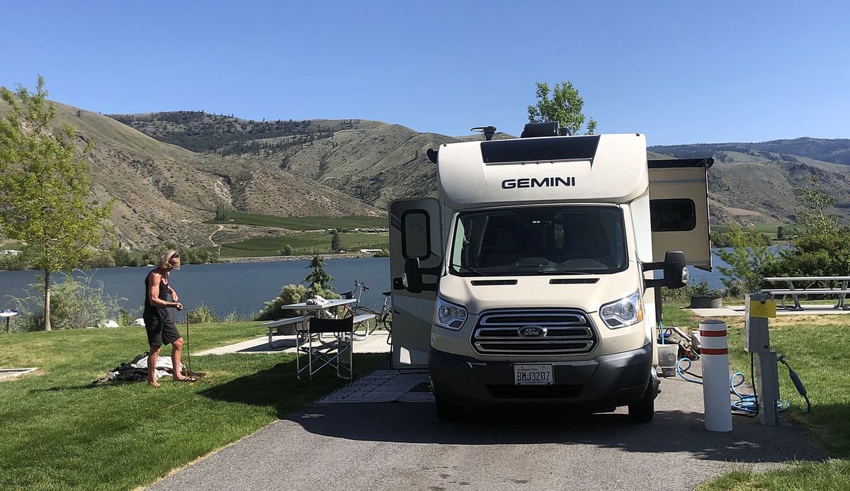 The campsites at Entiat City Park are large and offer views of the surrounding Columbia Valley landscape. (Leslie Kelly)