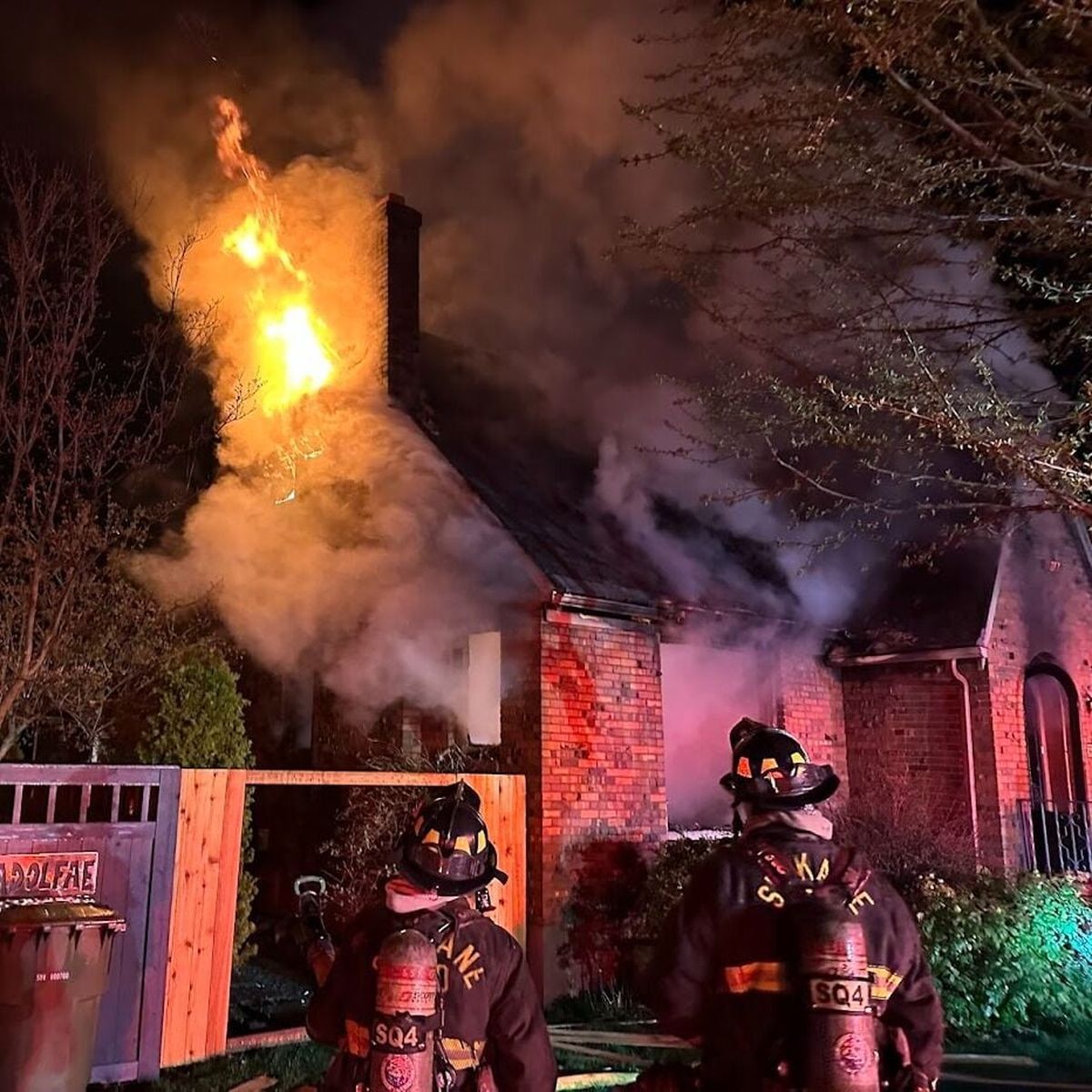 A South Hill house fire killed a woman and her two dogs Wednesday. While the cause of the fire has not been determined, the smoke alarms inside the home were not working. (Spokane Fire Department)