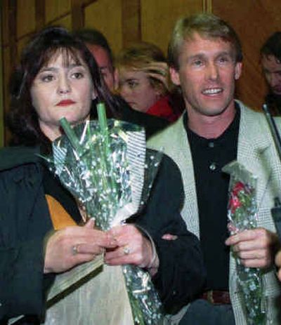 
Nadia Comaneci returned to Romania with then fiancee Bart Connor in 1994.Nadia Comaneci returned to Romania with then fiancee Bart Connor in 1994.
 (Associated PressAssociated Press / The Spokesman-Review)