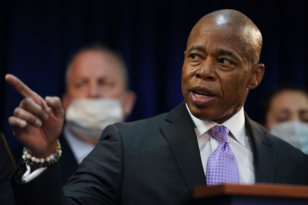 New York City Mayor Eric Adams speaks during a news conference in the Brooklyn borough of New York, Tuesday, Jan. 4, 2022. The new mayor is seeking approval from city ethics officers to hire his brother as the head of his security detail. Adams has brought on his brother Bernard Adams, a former New York police officer who was most recently as the assistant director for parking at Virginia Commonwealth University, to serve as the executive director of mayoral security. (Seth Wenig)