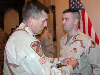 
Gerrit Kobes, a Washington Army National Guard medic from Kettle Falls, received the Silver Star  for treating Iraqi soldiers under fire.
 (The Spokesman-Review)