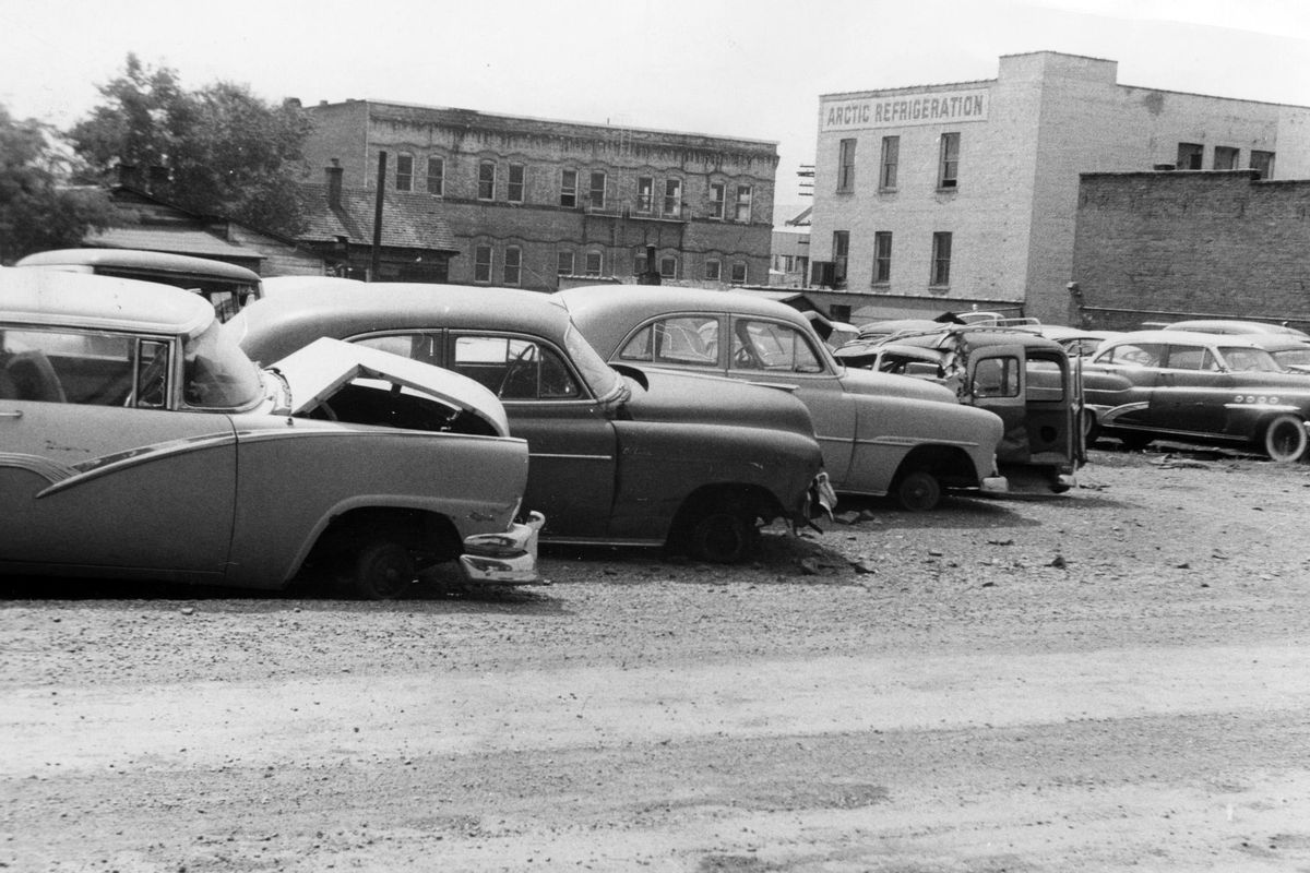 Pictured here are wrecked cars in or near Spokane in 1965. Unfortunately, many such unsightly heaps end up cluttering the surrounding countryside, left abandoned in yards, on business property and in vacant lots. (PHOTO ARCHIVE / SR)