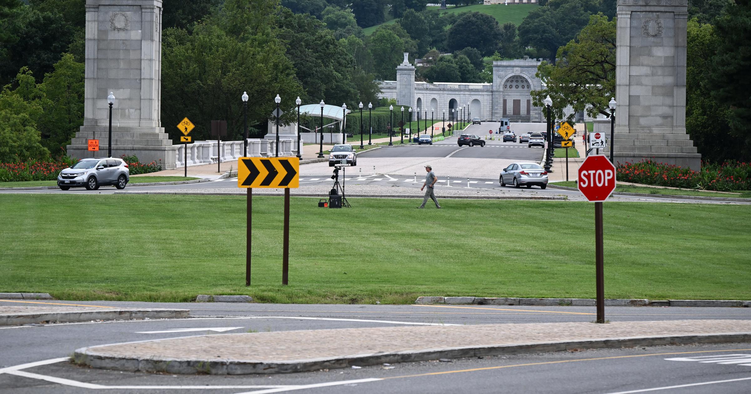 The site of President Donald Trump’s proposed arch, near Arlington National Cemetery. (Matt McClain/For / Washington Post)