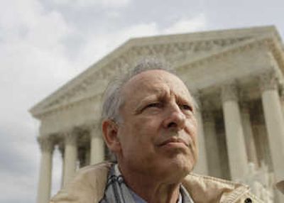 
Dick Heller, 65, seen Tuesday outside the Supreme Court, is challenging the District of Columbia's ban on handguns. Associated Press
 (Associated Press / The Spokesman-Review)