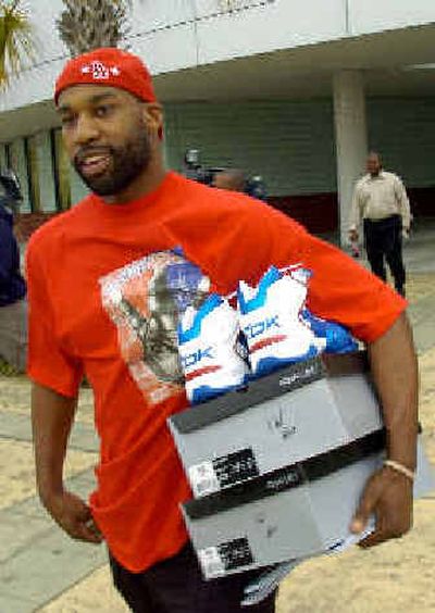 
Hornets guard Baron Davis leaves the Alario Center in Westwego, La.
 (Associated Press / The Spokesman-Review)