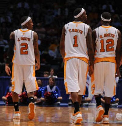 
Sweet 16 team Tennessee features three Smiths – JaJuan, Tyler and Ramar, left to right.Associated Press
 (Associated Press / The Spokesman-Review)