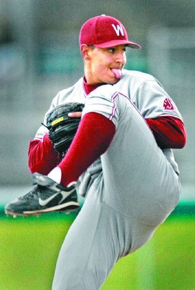 
WSU freshman Connor Lambert braved the cold to silence Gonzaga's bats for seven-plus innings. 
 (Brian Plonka / The Spokesman-Review)