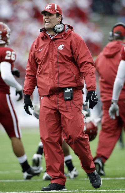 Cougars’ Paul Wulff is 1-0 as  a coach in the Apple Cup.   (Associated Press / The Spokesman-Review)