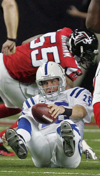
Peyton Manning got up and led the Colts to a come-from-behind 31-13 win Thursday. Associated Press
 (Associated Press / The Spokesman-Review)