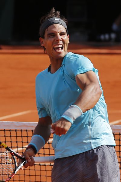 Eight-time French Open champion Rafael Nadal improved to 65-1 at Roland Garros on Friday. (Associated Press)