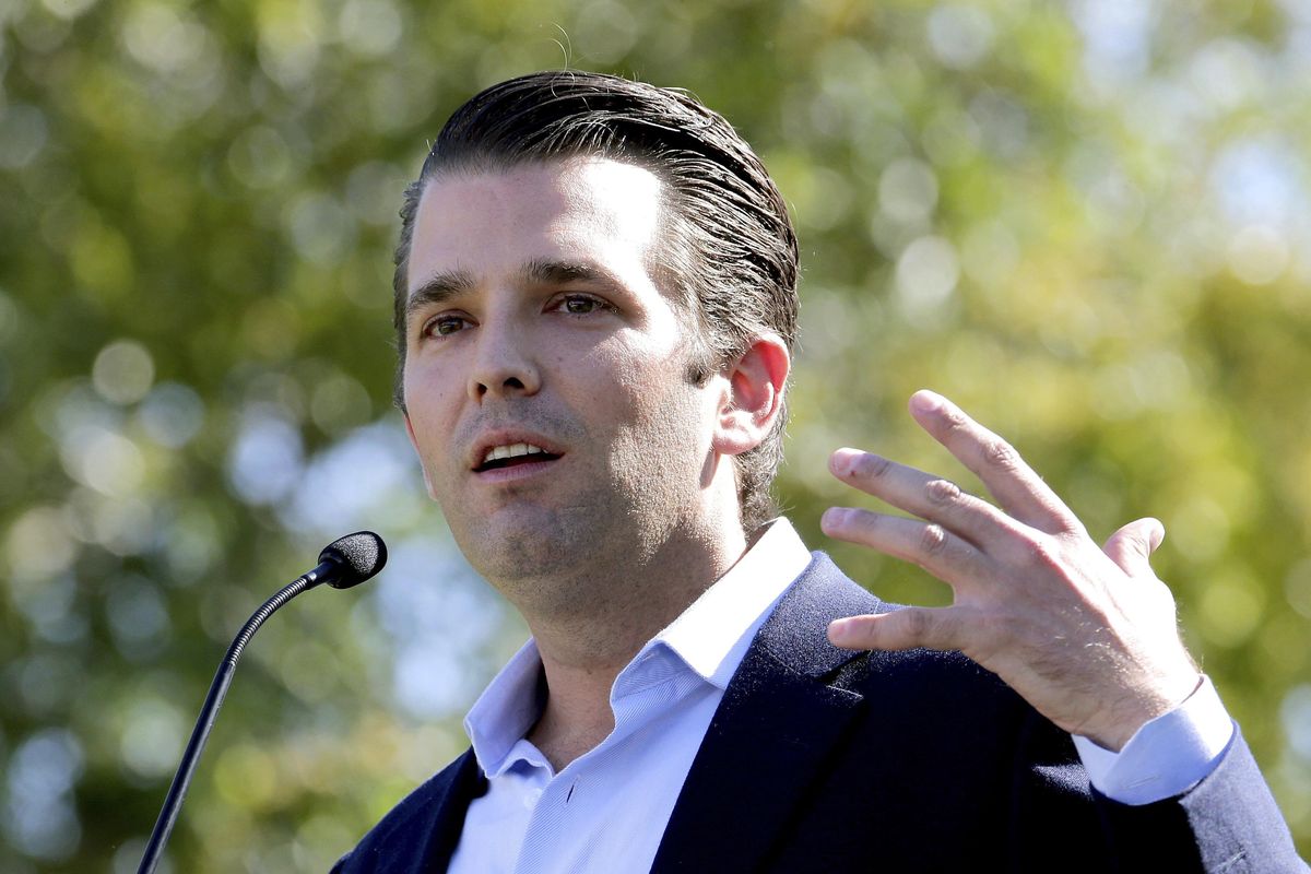 In this Friday, Nov. 4, 2016, file photo, Donald Trump Jr. campaigns for his father, Republican presidential candidate Donald Trump, in Gilbert, Ariz. (Matt York / AP)