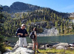 
Recently reconstructed trails to Snow Lake, above, and nearby Bottleneck Lakes gave Sandpoint hikers Jared and Coral France easy access for a late September hike deep into the Idaho Selkirk Mountains. 
 (Rich Landers / The Spokesman-Review)