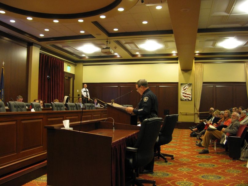 Boise Police Chief Mike Masterson testifies in favor of HB 2, the 