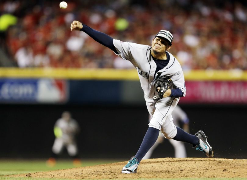 Mariners ace Felix Hernandez was perfect in his one inning of work. (Associated Press)