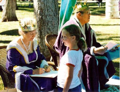 
During Valleyfest, Verna Carr would don a regal costume and crown and welcome children to visit 