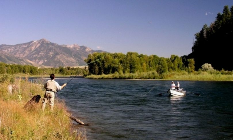 Fishing the South Fork of the Snake River in Wyoming.