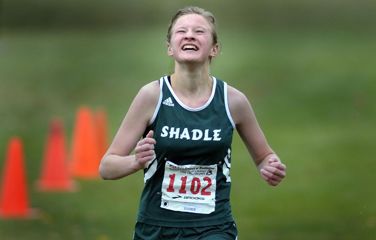 The face of Shadle Park’s Andrea Nelson shows the joy of victory.  (Christopher Anderson / The Spokesman-Review)