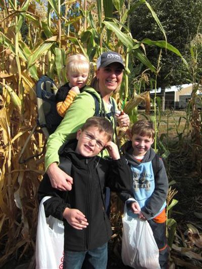 Central Valley Kindergarten Center visited Carver Farms near Newman Lake earlier this month. During the field trips students enjoyed a corn maze and hayride. Students have been learning about how pumpkins grow and got to choose kindergarten-size pumpkins. Pictured are Aidan Linerud, Brayden Miles with mom, Kelli, and little sister, Emily.Courtesy of CVSD (Courtesy of CVSD / The Spokesman-Review)