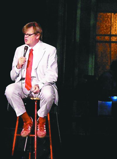 Garrison Keillor offers the news from Lake Wobegon during his  performance of “A Prairie Home Companion” June 12 at the Spokane Arena’s Star Theater. 