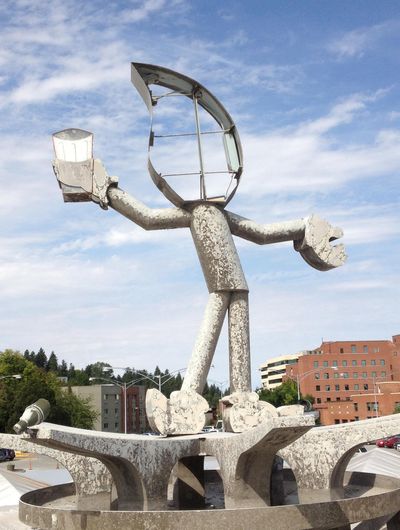 The Willy Water statue from atop the water reservoir at Ninth Avenue and Pine Street has been taken down.