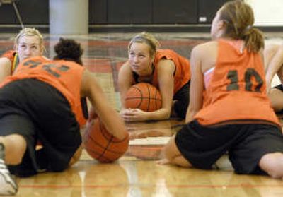 West Valley senior  Missy Carey warms up at basketball practice Monday. Carey also plays soccer and softball for the Lady Eagles. 
 (J. BART RAYNIAK / The Spokesman-Review)