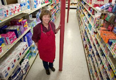 Main Street Market General Manager Linda Harms stands for a photo at the store in Anita, Iowa. Like hundreds of farm towns across the Midwest, tiny Anita, Iowa, nearly lost its grocery store.
 (Associated Press / The Spokesman-Review)