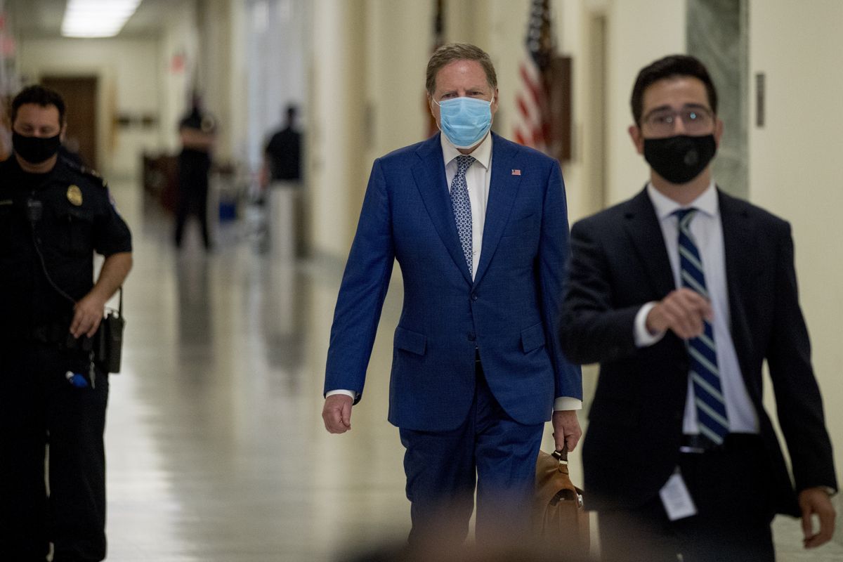 Geoffrey Berman, former federal prosecutor for the Southern District of New York, arrives for a closed door meeting with House Judiciary Committee, Thursday, July 9, 2020, in Washington.  (Andrew Harnik)