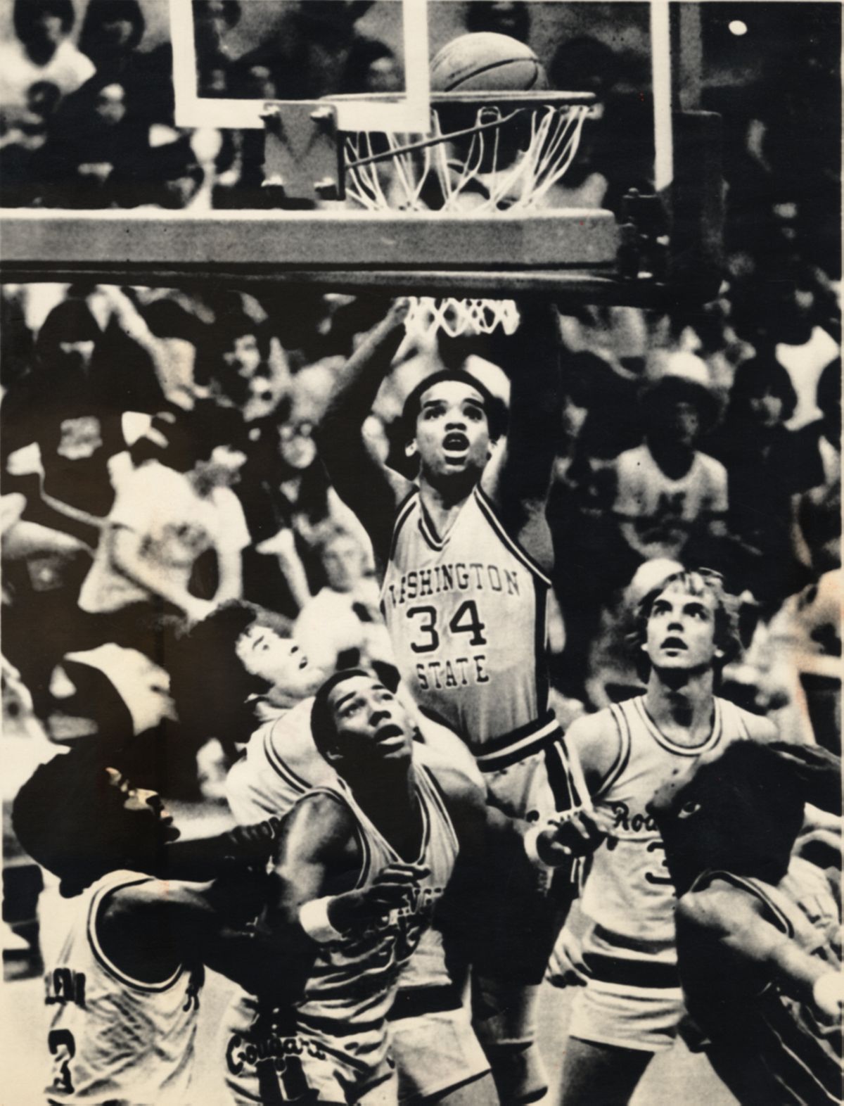 Then: Aaron Haskins (34) played a key role on Washington State’s 1982-83 NCAA tournament team. (File Associated Press / The Spokesman-Review)