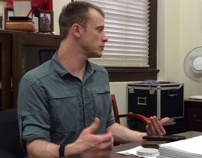Sgt. Bowe Bergdahl prepares to be interviewed by Army investigators in this August file photo provided by his attorney, Eugene Fidell. (Associated Press)