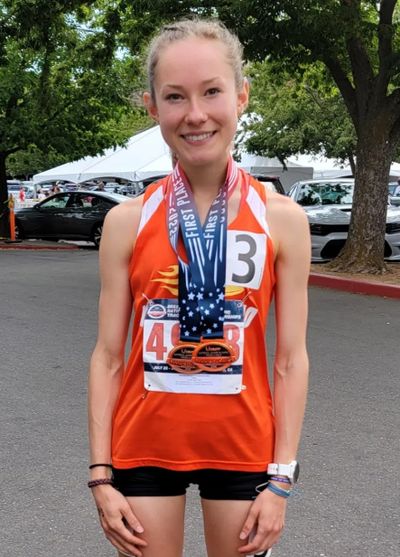 McKenna Kozeluh, of North Idaho Blaze, was a two-time national champion and two-time All-American at the USATF National Junior Olympic Track and Field Championships in Sacramento, California.  (Courtesy of North Idaho Blaze)