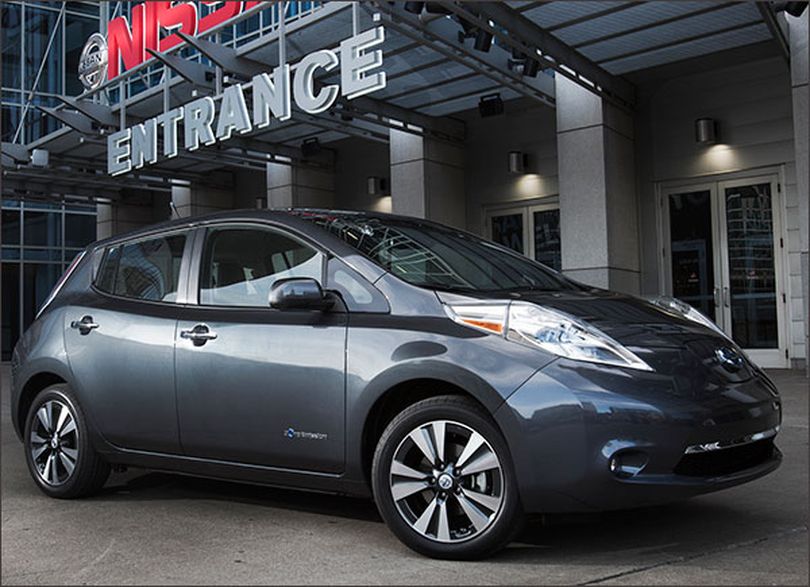 Nissan's all-electric Leaf is a green-car standard-bearer.  (Nissan)