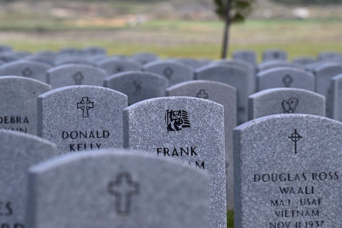 Headstones are photographed on Wednesday, May. 22, 2024, at Washington State Veterans Cemetery in Medical Lake, Wash.  (Tyler Tjomsland/The Spokesman-Review)