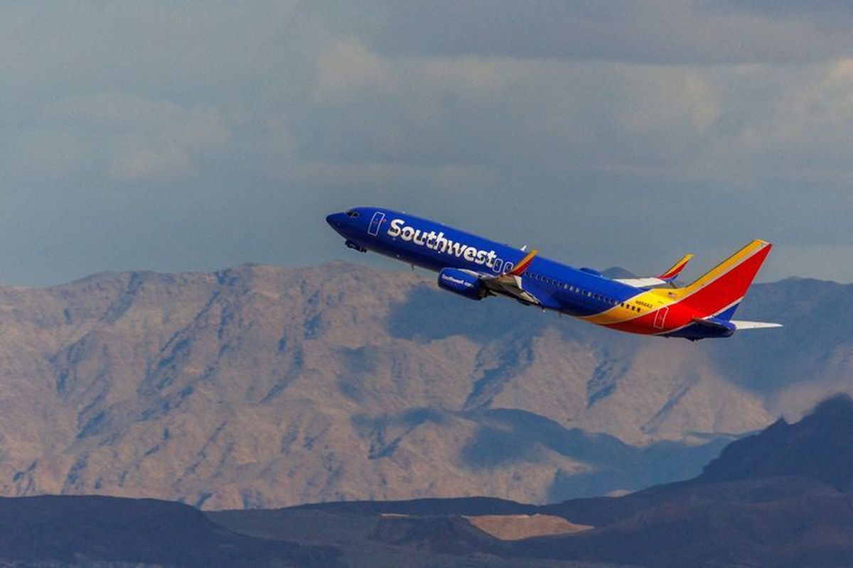 A Southwest commercial airliner takes off from Las Vegas International Airport on Feb. 8, 2024, in Las Vegas.  (Reuters )