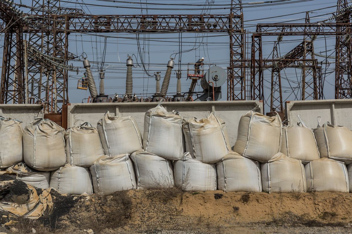 Damage to a Ukrainian thermal power plant by a Russian missile strike seen on April 2. MUST CREDIT: Oksana Parafeniuk for The Washington Post  (Oksana Parafeniuk/For The Washington Post)