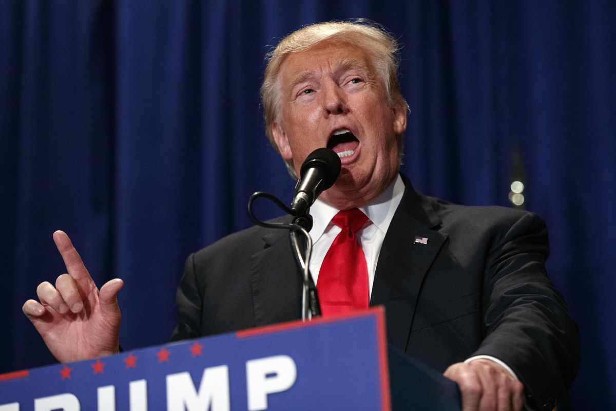 Republican presidential candidate Donald Trump speaks Friday during a campaign rally in Altoona, Pa. (Evan Vucci / Associated Press)