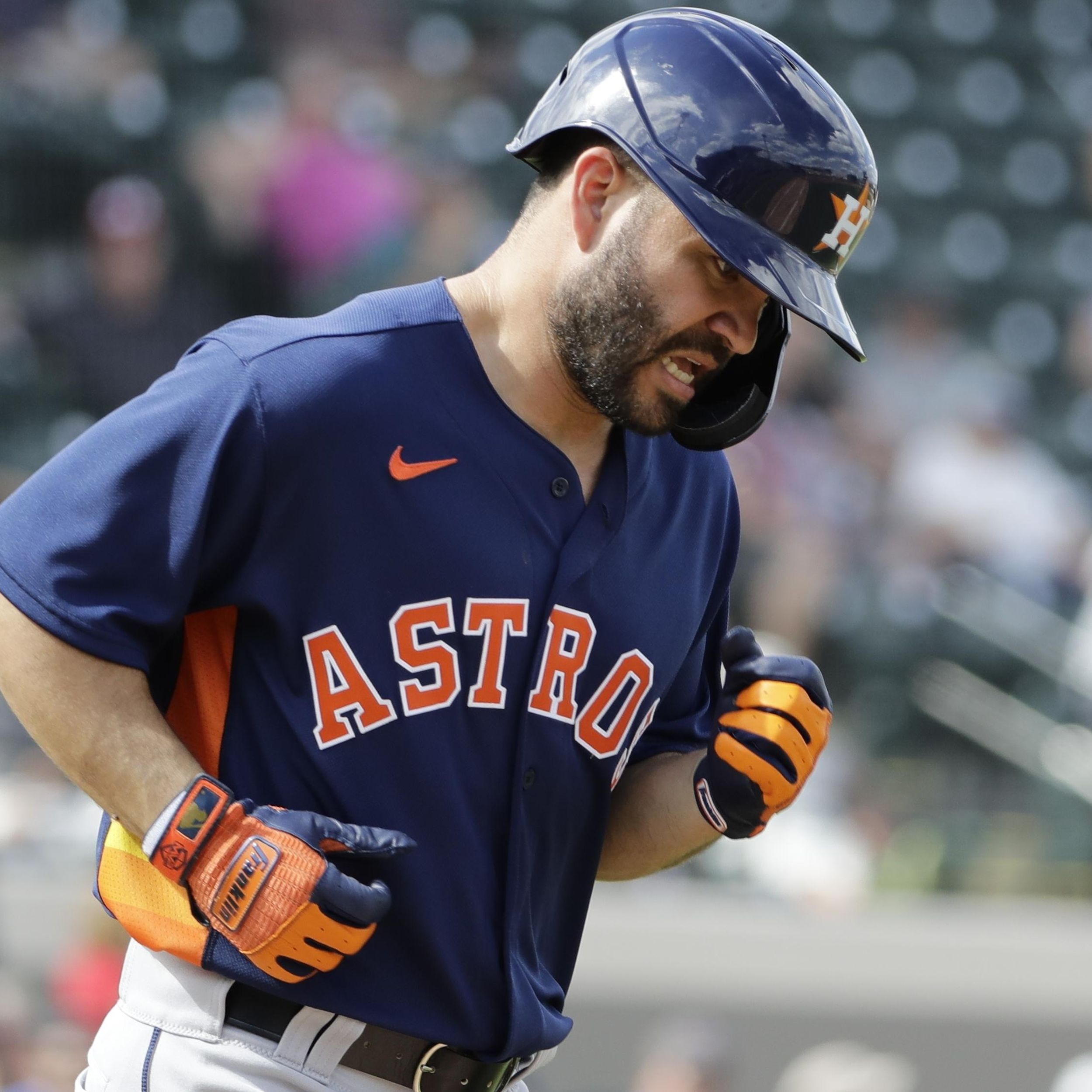 Astros' Jose Altuve nicked by pitch, stars booed in spring training game