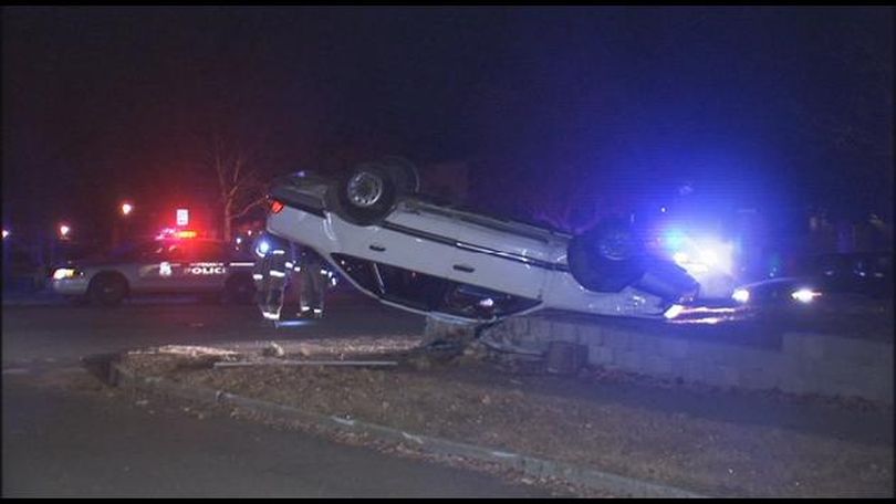 Salvadore Lazalde, 29, flipped his car during a chase with Spokane police early Thursday.
 (KHQ)